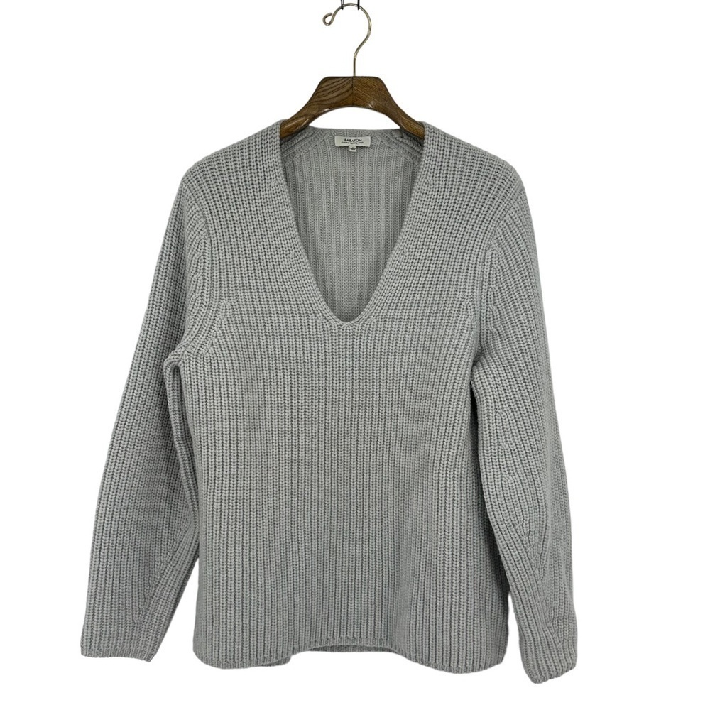 Babaton Gray V-Neck Sweater